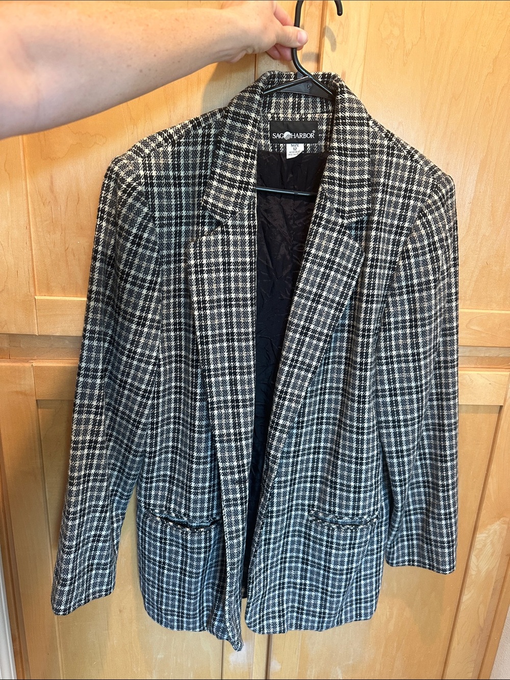 Sag Harbor Black & White Plaid Sport Coat